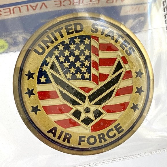US Air Force Core Values Full Color Enamel Challenge Coin & Plastic Case 1.5" - Picture 3 of 3